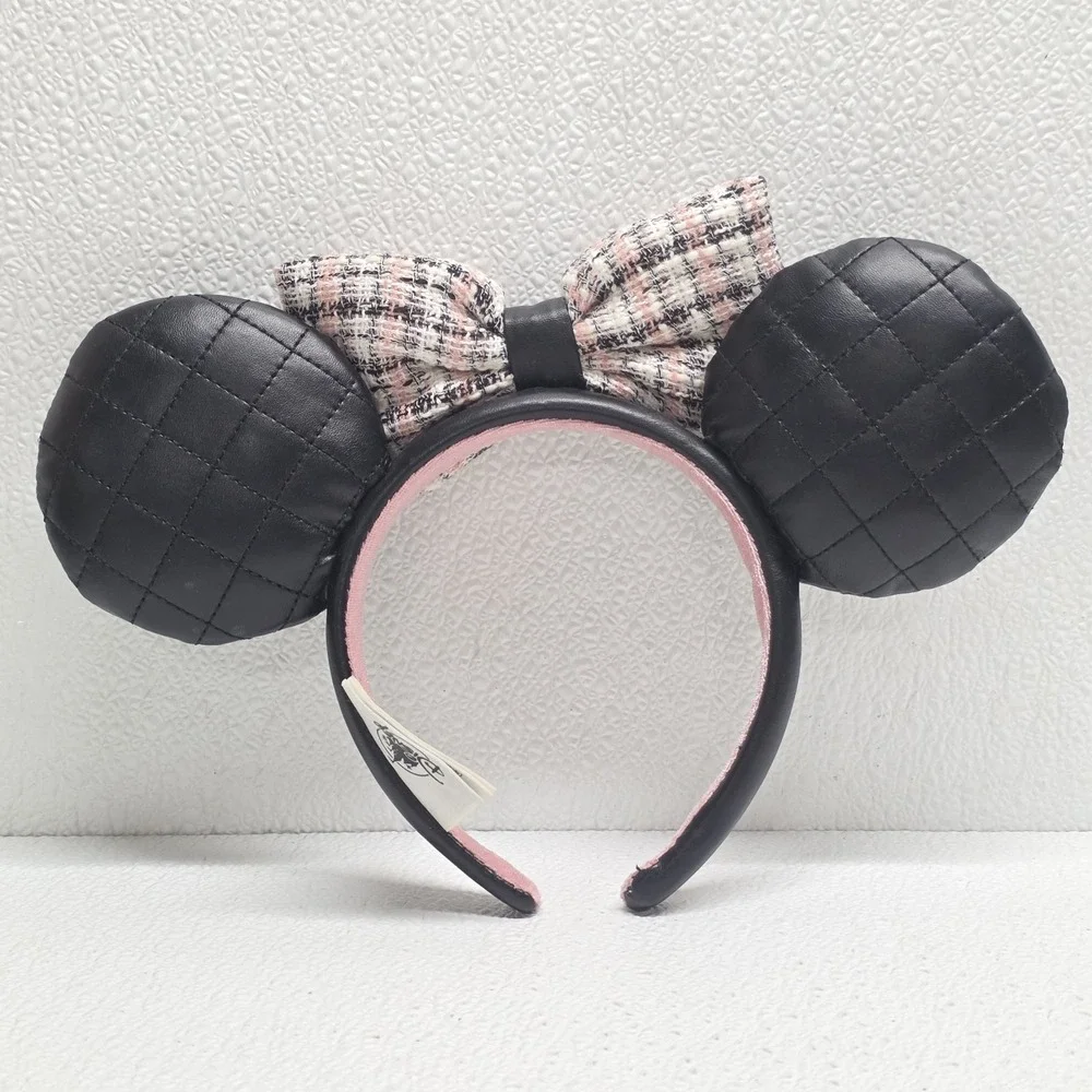 Disney Parks‎ Minnie Mouse Pearls Tweed Bow Ears Headband
